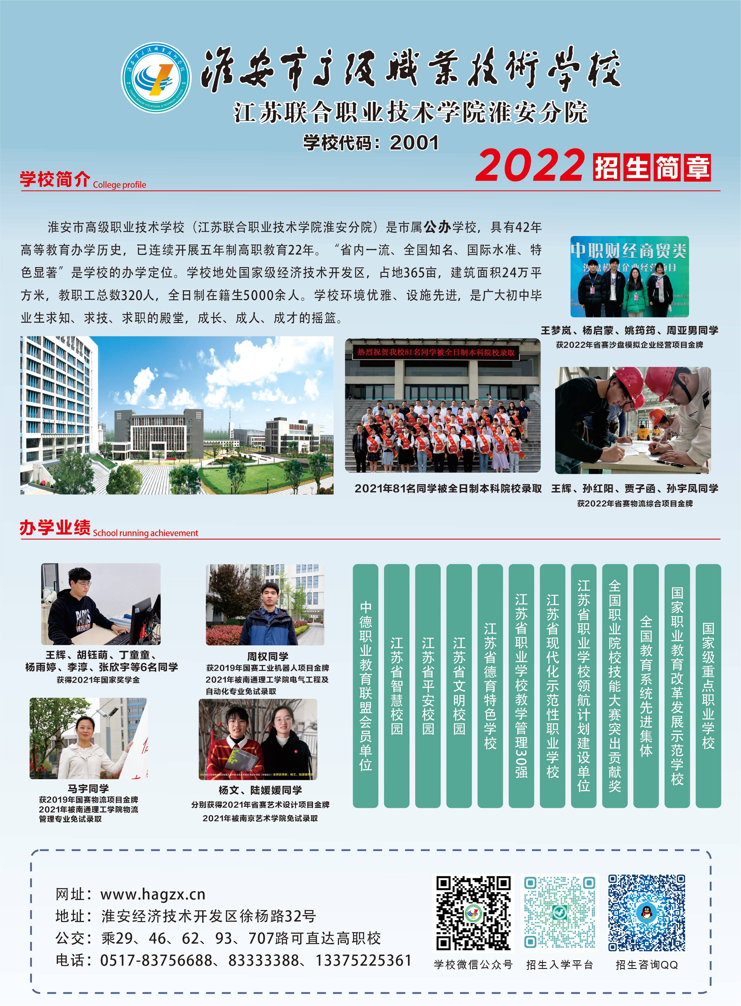 2022年淮安技师学院(江苏省淮安技师学院)招生简章 2022年淮安技师学院(江苏省淮安技师学院)招生简章